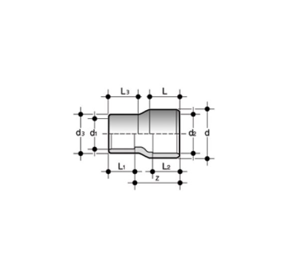 RIDUZIONE PVC RIV 90x75x(50)x40 